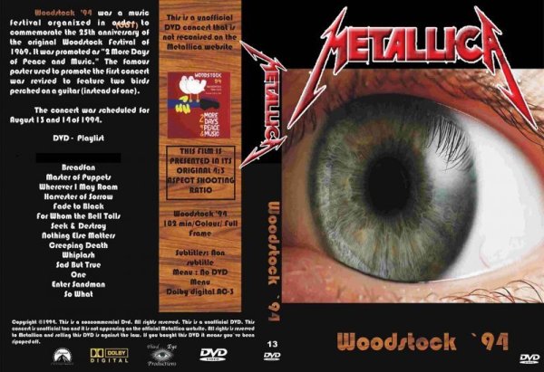 画像1: 13 メタリカ 1994年ウッドストック METALLICA DVD (1)