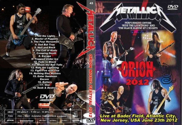 画像1: 43 メタリカ Orion 2012「Ride the Lightning」 Metallica DVD (1)
