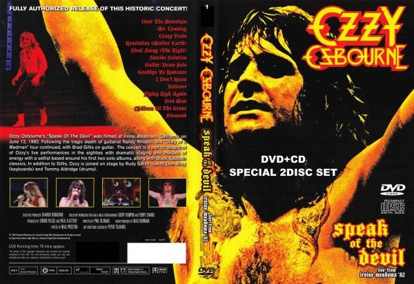 画像1: 1 オジーオズボーン Speak of the Devil 82 DVD CD付 Ozzy Osbourne (1)