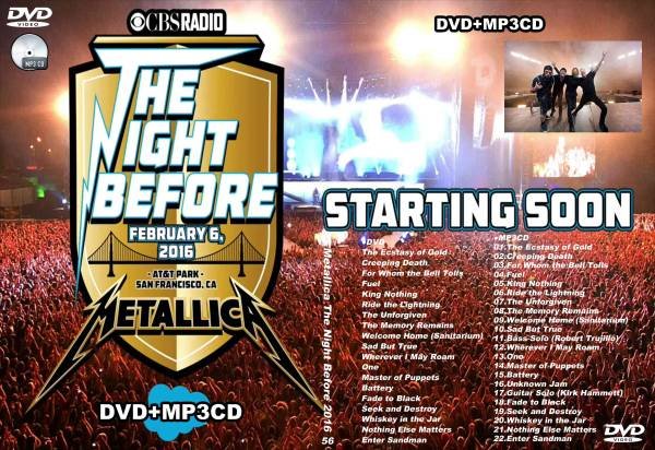 画像1: 56 メタリカ MP3CD付 スーパーボウル前夜祭 Metallica DVD (1)