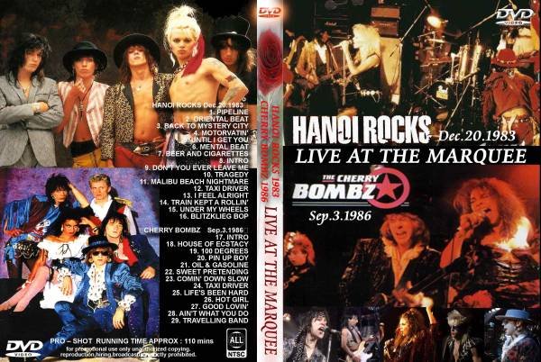 画像1: 9 HANOI ROCKS CHERRY BOMBZ MARQUEE 83&86 DVD (1)