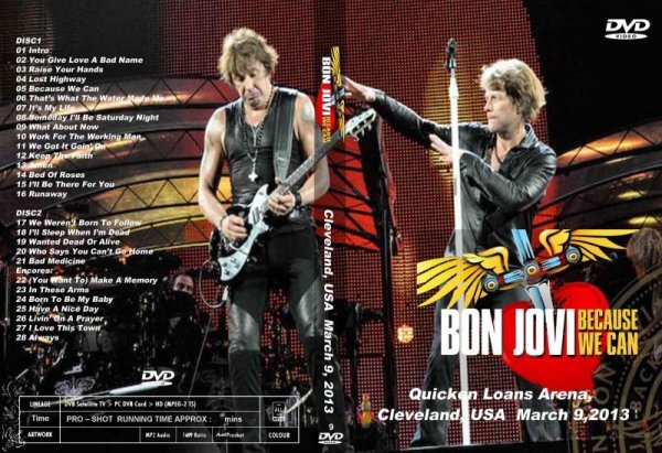 画像1: 9 BON JOVI 2枚2013 クリーブランド大画面高画質 DVD (1)