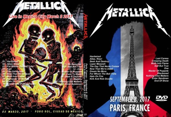 画像1: 77 メタリカ2枚 2017 Paris France +Mexico Metallica DVD (1)