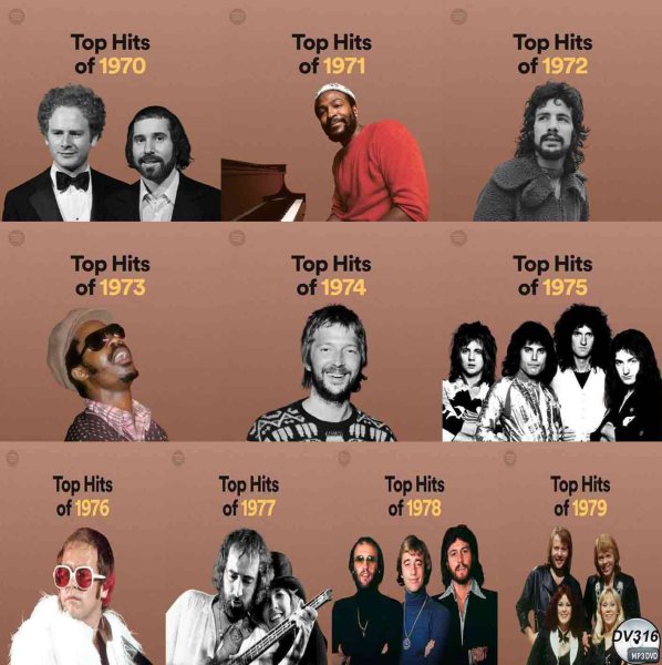 画像1: DV316■992曲 Top Hits of 70s MP3DVD (1)
