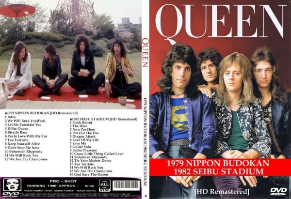 画像1: 4 Queen 1979武道館 1982西部スタジアム [HD Remastered] DVD (1)
