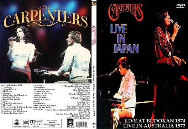 画像1: 3 カーペンターズ 1974武道館★Australia 1972 Carpenters DVD (1)