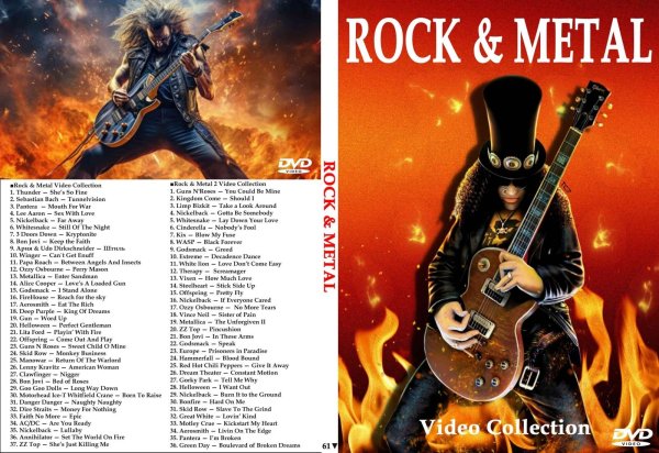 画像1: 61▼2枚73曲 Rock & Metal  Guns N'Roses Ozzy Osbourne Bon Jovi Aerosmith DVD (1)