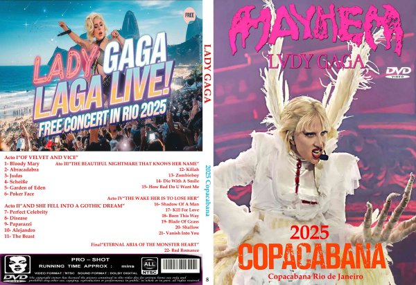 画像1: 8 レディー・ガガ 2025コパカバーナ Lady Gaga DVD (1)