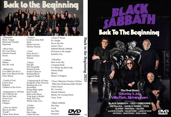 画像1: 13 Ozzy Osbourne 2枚 Black Sabbath 2025 Back to the Beginning DVD (1)