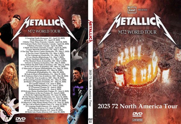 画像1: 83DL メタリカ 2025 North AmericaツアーMetallica DVD (1)