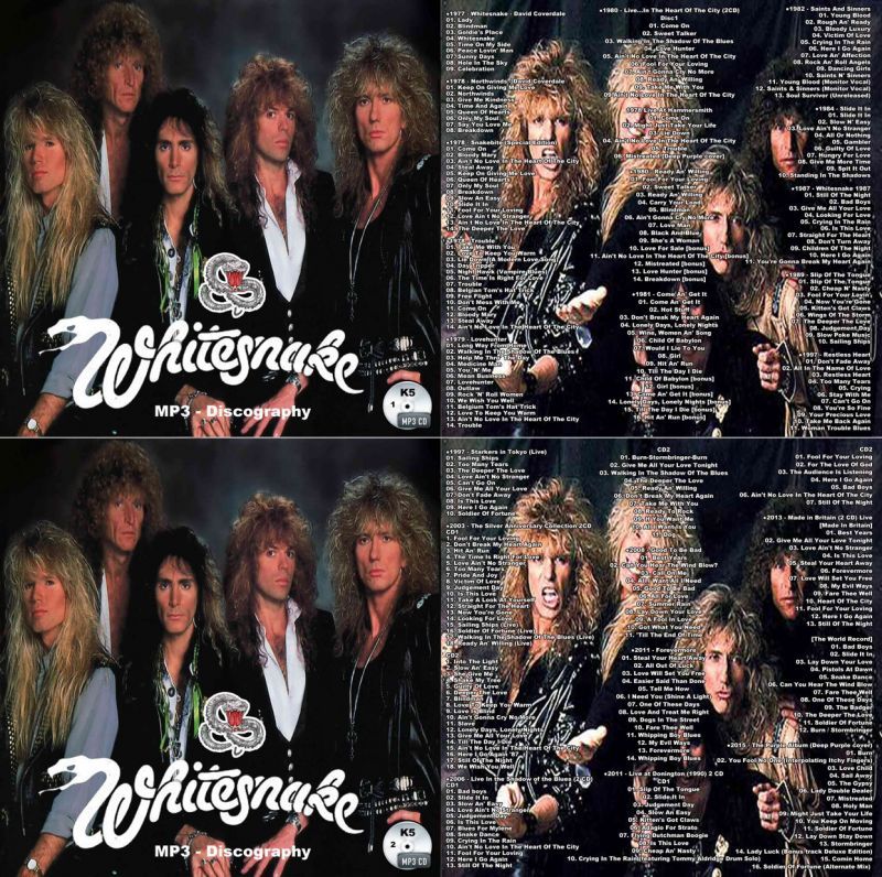 K5 2枚 ホワイトスネイク Whitesnake Discography MP3CD - souflesh 音楽工房