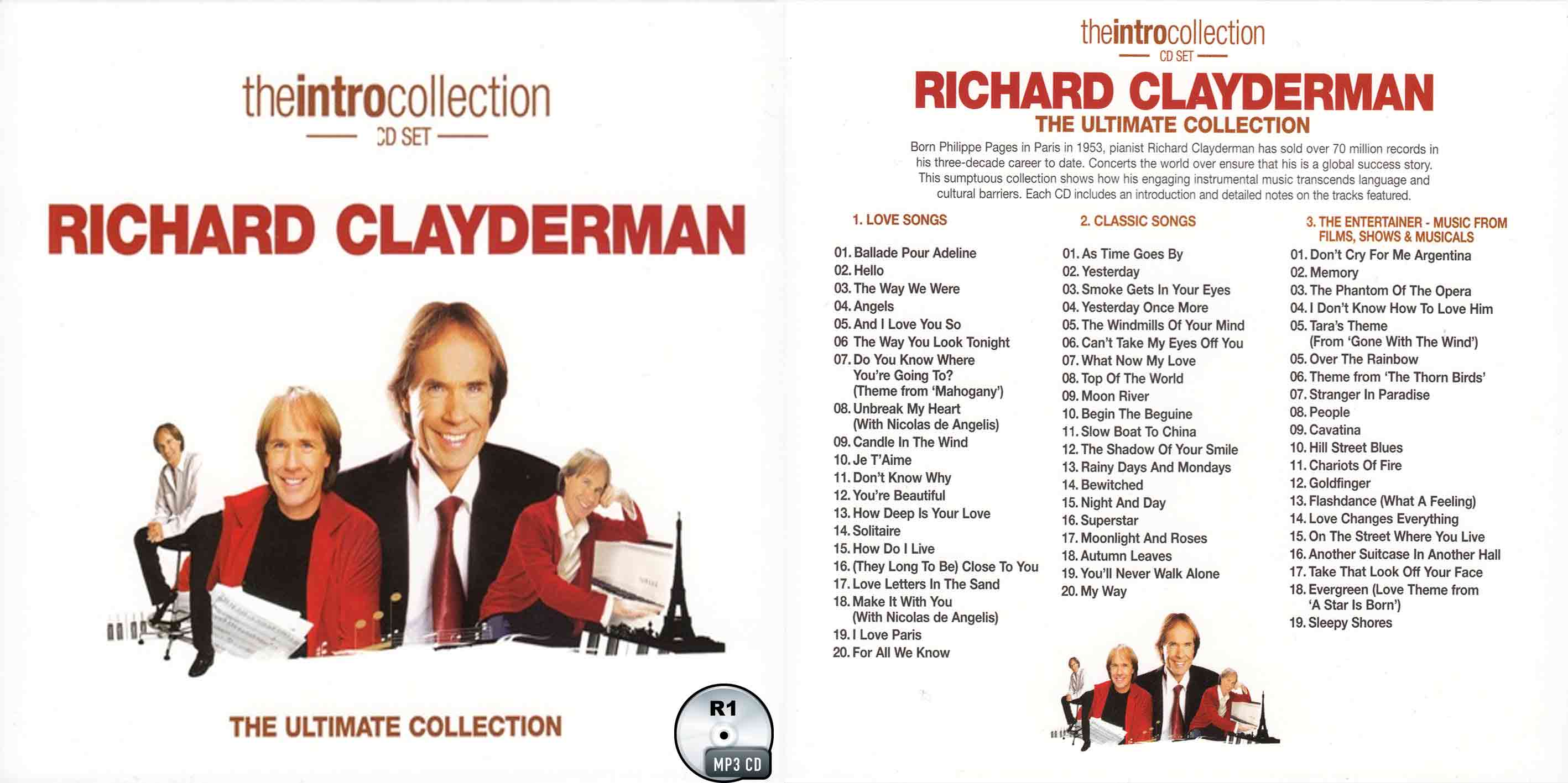 R1□リチャード・クレイダーマン Richard Clayderman - The Ultimate Collection MP3-CD -  souflesｈ 音楽工房
