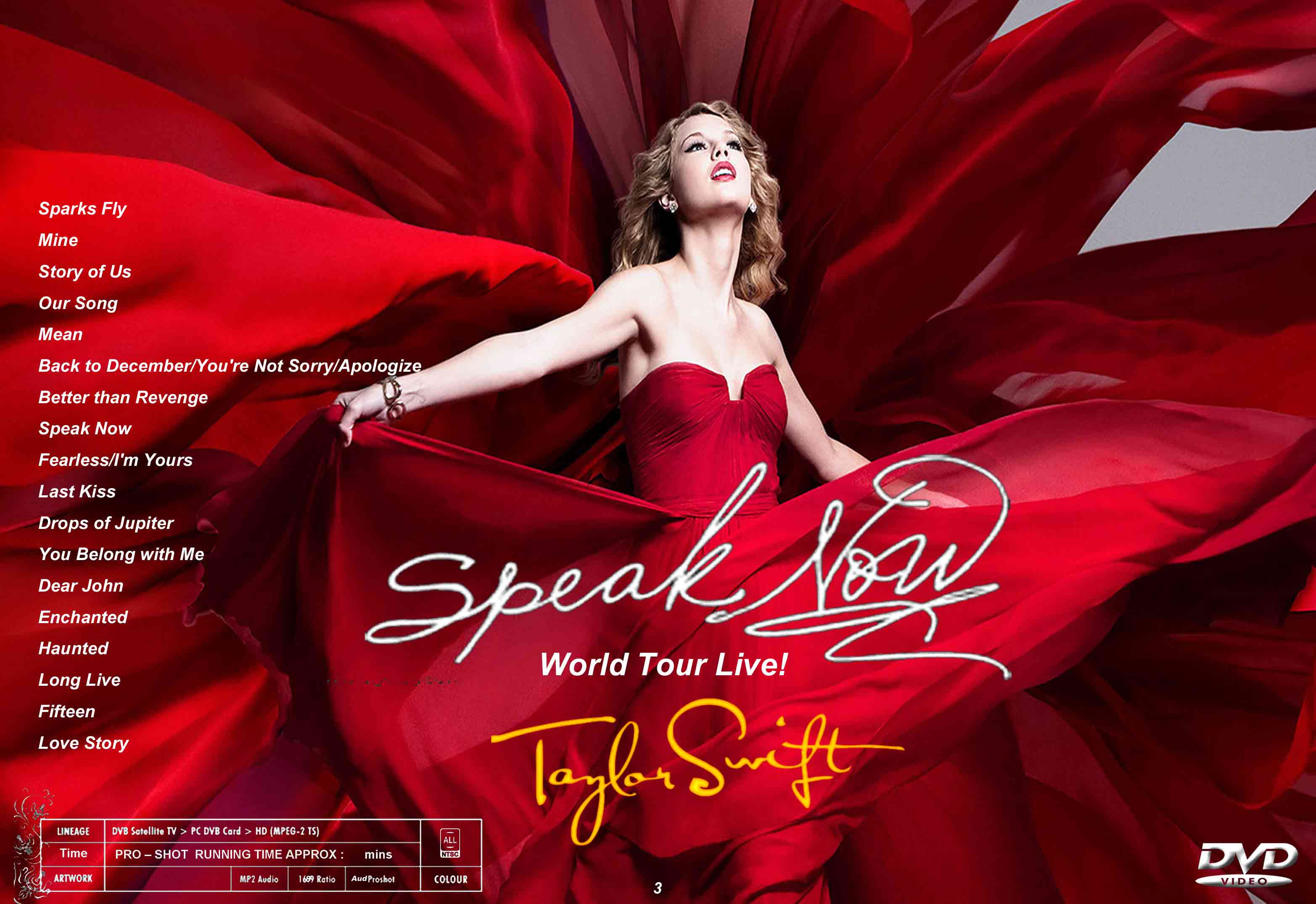 3 テイラースウィフト Speak Now World Tour Taylor Swift Dvd Souflesｈ 音楽工房
