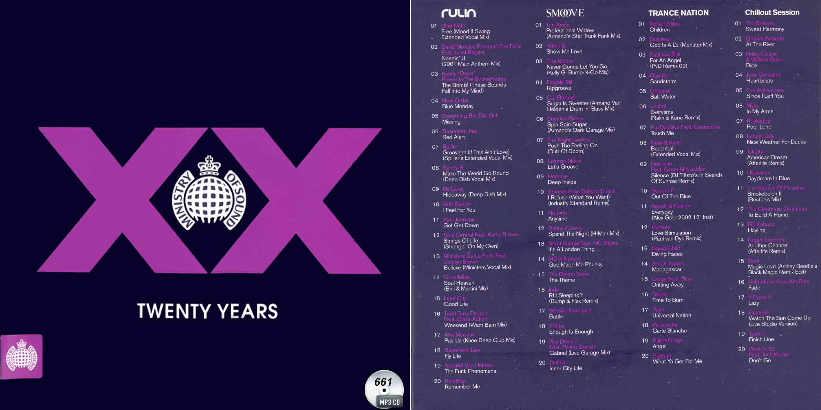 661 XXTwenty Years Ministry Of Sound Chillout Dance House Trance